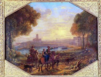 Paesaggio con il porto di Santa Marinella (vicino a Civitavecchia), c. 1639-40 da Claude Lorrain